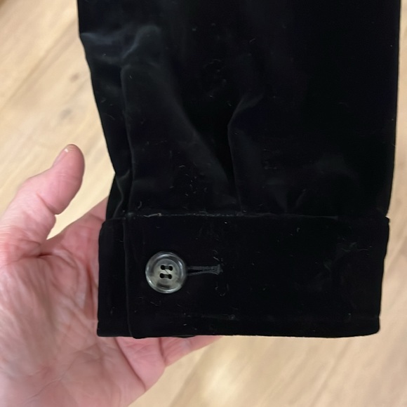 EUC Max Mara black velvet high neck button front jacket - Picture 4 of 12